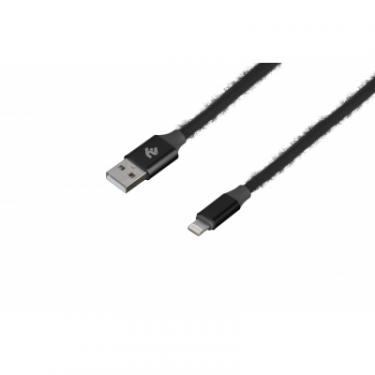 Дата кабель 2E USB 2.0 AM to Lightning 1.0m Fur black Фото 1