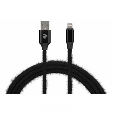 Дата кабель 2E USB 2.0 AM to Lightning 1.0m Fur black Фото 3