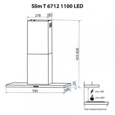 Вытяжка кухонная Minola Slim T 6712 WH 1100 LED Фото 11