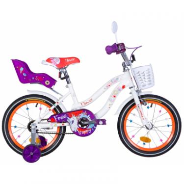 Детский велосипед Formula 16" FLOWER PREMIUM рама-10" St 2020 бело-оранжевый Фото