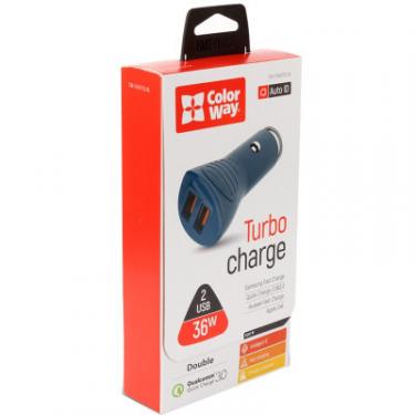 Зарядное устройство ColorWay 2USB Quick Charge 3.0 (36W) blue Фото 6