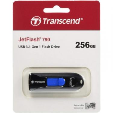 USB флеш накопитель Transcend 256GB JetFlash 790 Black USB 3.0 Фото 3