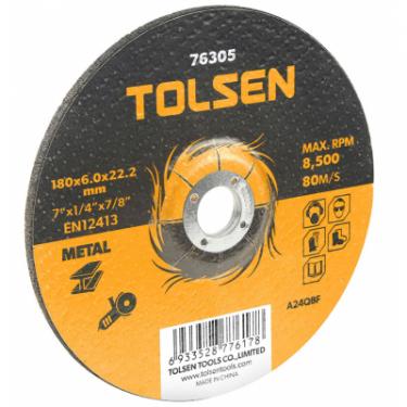 Круг зачистной Tolsen шлифовальный по металлу 180х6.0*22.2мм Фото