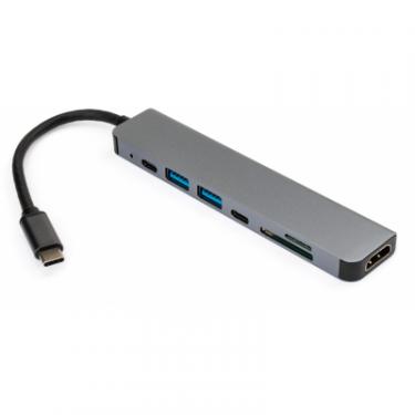 Концентратор Vinga Type-C to 4K HDMI+2*USB3.0+SD+TF+PD+USB-C 3.1 Gen1 Фото 1
