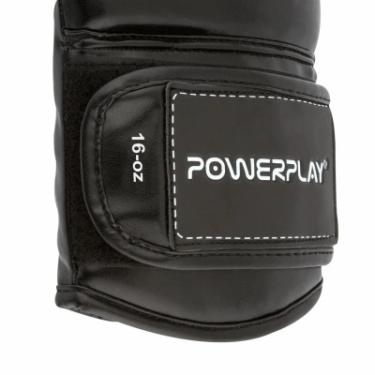Боксерские перчатки PowerPlay 3016 16oz Black/White Фото 5
