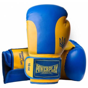 Боксерские перчатки PowerPlay 3021 Ukraine 14oz Blue/Yellow Фото
