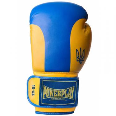 Боксерские перчатки PowerPlay 3021 Ukraine 14oz Blue/Yellow Фото 2