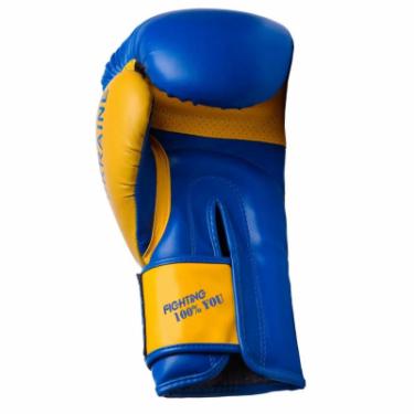 Боксерские перчатки PowerPlay 3021 Ukraine 14oz Blue/Yellow Фото 3