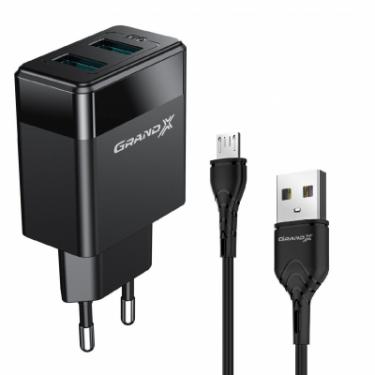 Зарядное устройство Grand-X 2USB 5V 2,4A + micro-USB cable Фото