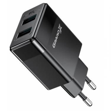 Зарядное устройство Grand-X 2USB 5V 2,4A + micro-USB cable Фото 2