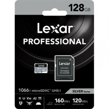Карта памяти Lexar 128GB microSDXC class 10 UHS-I 1066x Silver Фото 2