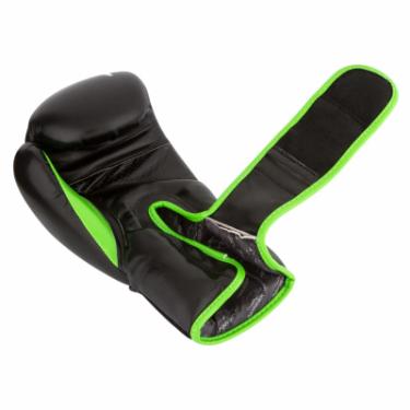 Боксерские перчатки PowerPlay 3018 10oz Black/Green Фото 3