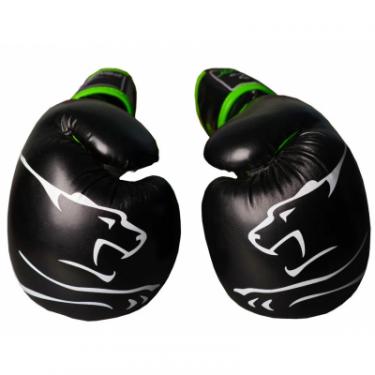 Боксерские перчатки PowerPlay 3018 10oz Black/Green Фото 5