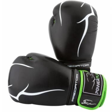 Боксерские перчатки PowerPlay 3018 10oz Black/Green Фото 6