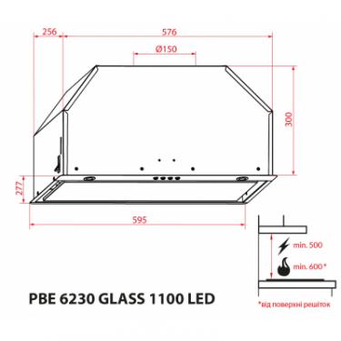 Вытяжка кухонная Weilor PBE 6230 GLASS BL 1100 LED Фото 7