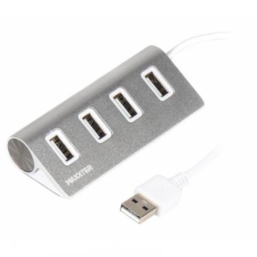 Концентратор Maxxter USB 2.0 Type-A 4 ports silver Фото