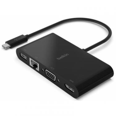 Переходник Belkin USB-C to Ethernet, HDMI, VGA, USB-A, black Фото