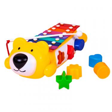 Развивающая игрушка BeBeLino Ксилофон-сортер на колесах, желтый Фото