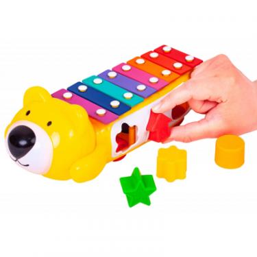 Развивающая игрушка BeBeLino Ксилофон-сортер на колесах, желтый Фото 3
