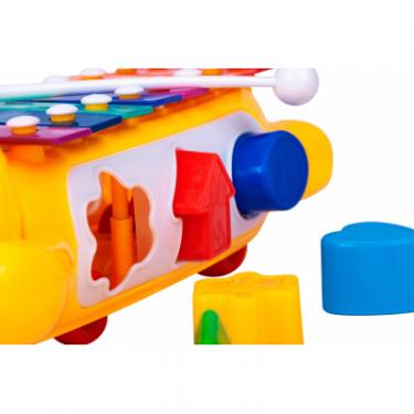 Развивающая игрушка BeBeLino Ксилофон-сортер на колесах, желтый Фото 7