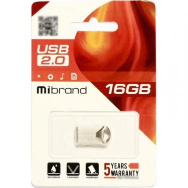 USB флеш накопитель Mibrand 16GB Hawk Silver USB 2.0 Фото 1