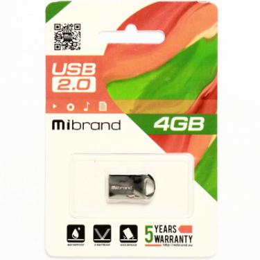 USB флеш накопитель Mibrand 8GB Hawk Black USB 2.0 Фото 1
