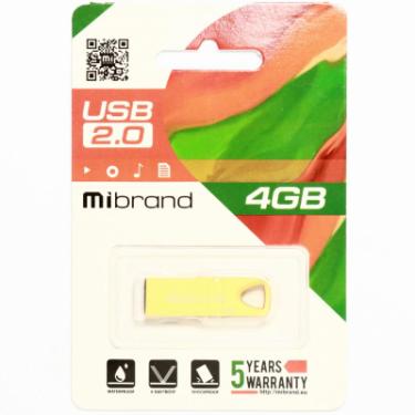 USB флеш накопитель Mibrand 4GB Taipan Gold USB 2.0 Фото 1