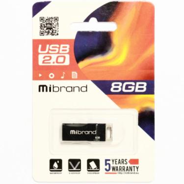 USB флеш накопитель Mibrand 8GB Сhameleon Black USB 2.0 Фото 1