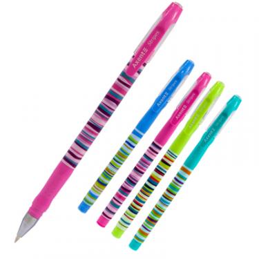 Ручка шариковая Axent Stripes 0,5 мм синяя mix 4 дизайна Фото