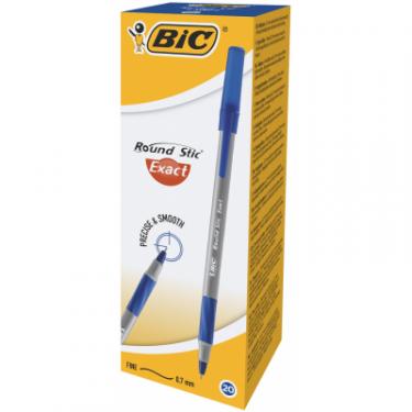 Ручка шариковая Bic Round Stic Exact овальный корпус с резиновым грипо Фото 1