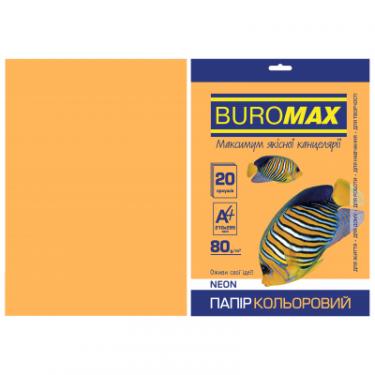 Бумага Buromax А4, 80g, NEON orange, 20sh Фото
