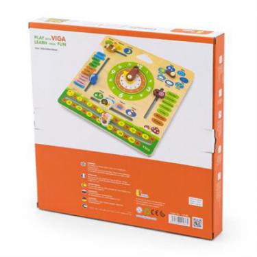 Развивающая игрушка Viga Toys дерев'яний календар з годинником, англійською мово Фото 3