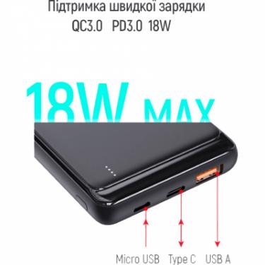 Батарея универсальная ColorWay 10 000 mAh Slim (USB QC3.0 + USB-C Power Delivery Фото 4