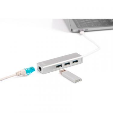 Концентратор Digitus USB-C - USB 3.0 3 Port Hub + Gigabit Ethernet Фото 3