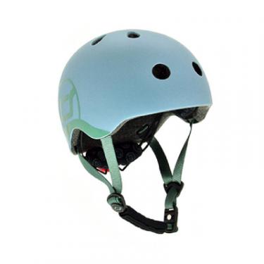 Шлем Scoot&Ride LED 51-55 см S/M Gey/Blue Фото