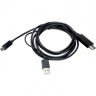 Кабель мультимедийный PowerPlant HDMI to microUSB (11 pin) + USB, 1.8m, (MHL) Фото