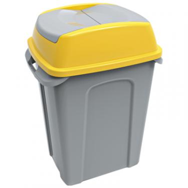 Контейнер для мусора Planet Household Hippo сірий з жовтим 25 л Фото