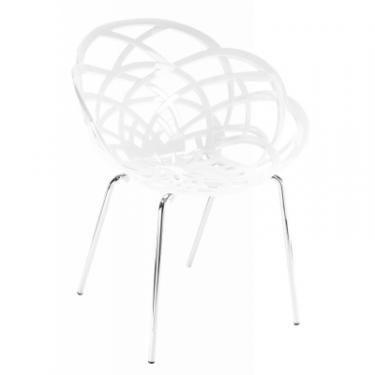Кухонный стул PAPATYA flora ml сидіння суцільно-біле, колір 43, хромован Фото