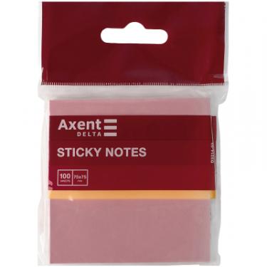 Бумага для заметок Axent 75x75мм, 100 аркушів рожевий Фото 1