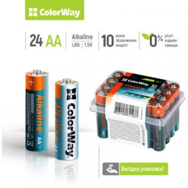 Батарейка ColorWay AA LR6 Alkaline Power (лужні) * 24 plastic box Фото 1