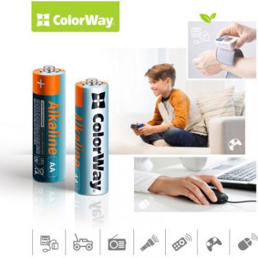 Батарейка ColorWay AA LR6 Alkaline Power (лужні) * 24 plastic box Фото 2