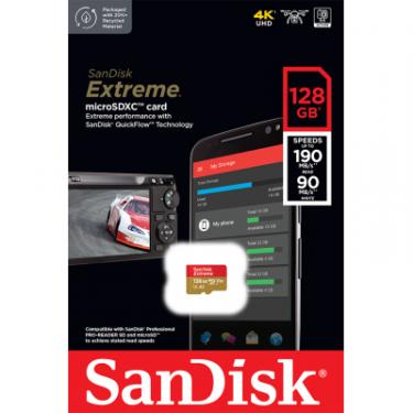 Карта памяти SanDisk 128GB microSD class 10 UHS-I U3 Extreme Фото 2