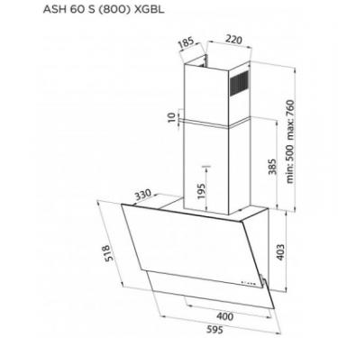 Вытяжка кухонная Pyramida ASH 60 S (800) XGBL Фото 8