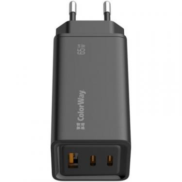 Зарядное устройство ColorWay GaN3 Pro Power Delivery (USB-A + 2 USB TYPE-C) (65 Фото 2