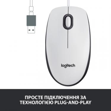Мышка Logitech M100 USB White Фото 2