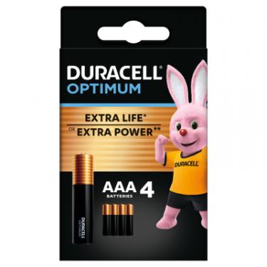 Батарейка Duracell Optimum AAA лужні 4 шт. в упаковці Фото