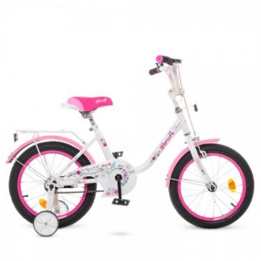 Детский велосипед Prof1 16" Flower Білий/Рожевий Фото 1
