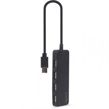 Концентратор Gembird USB-C 4 ports USB 2.0 black Фото 1