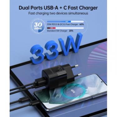 Зарядное устройство Choetech GaN USB-A/USB-C 33W QC3.0/PD/PPS Фото 2
