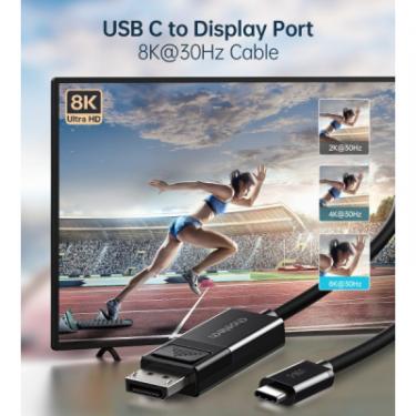 Кабель мультимедийный Choetech USB-C to DisplayPort 1.8m 8K 30Hz Фото 3